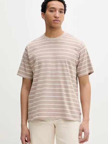 T-shirt krój regular fit z bawełny Levi's beżowa