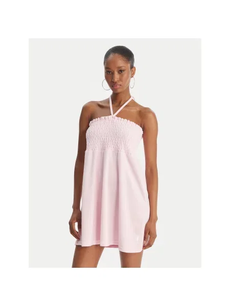 Juicy Couture Nyári ruha Smocked Terry Regular Fit rózsaszín