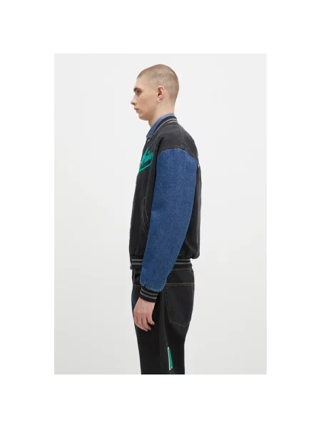 Aries kurtka bomber jeansowa Varsity Denim Jacket przejściowa czarny