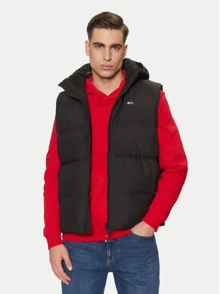 Tommy Jeans Жилетка за костюм Essential черен