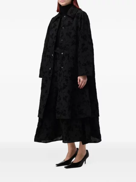 Palton Ter Et Bantine cu model floral negru