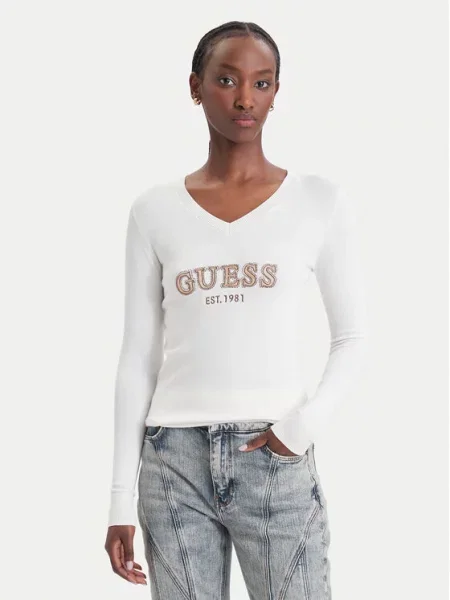 Guess Sweter Kremowy