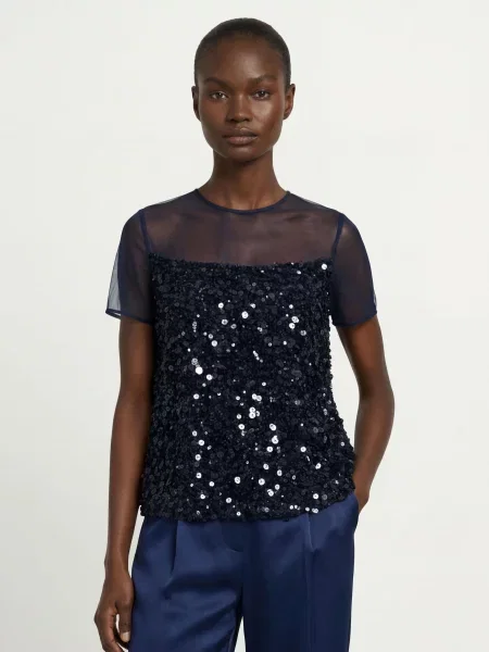 Marc Cain Košilová Halenka S Flitry pageant blue modrá