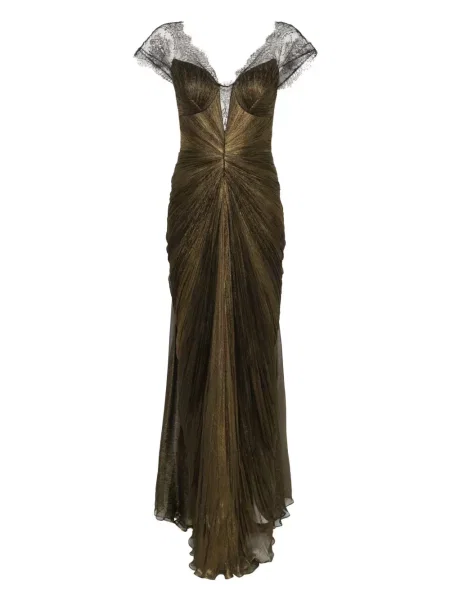 Rochie maxi Iris Serban de costum maro