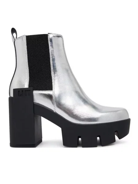 United Nude Botki Grip Chelsea Mid V Srebrny