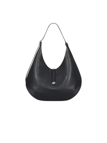 Torebka hobo Courreges skórzana czarna