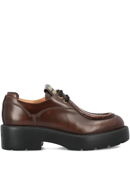 Pantofi derby Miu Miu din piele cu platformă maro
