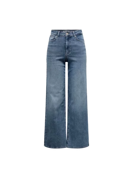 Jeansy z szeroką nogawką z mieszanki bawełny model ‘MADISON BLUSH’ Only niebieskie