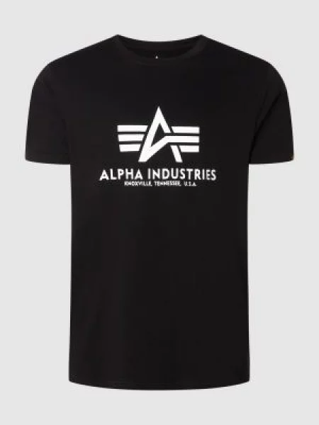 T-shirt z nadrukiem z logo Alpha Industries czarna