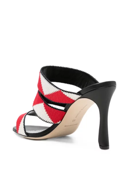 Sandale Manolo Blahnik cu bretele roșu