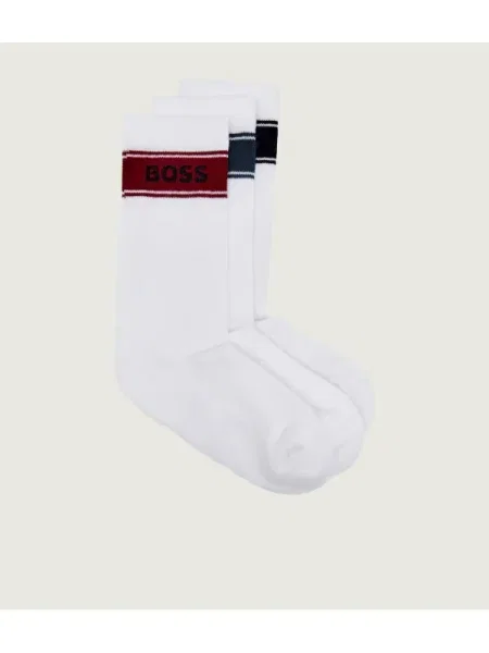BOSS BLACK Șosete 3P QS Rib Stripe CC alb