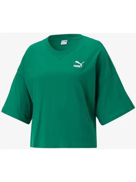 Puma Classics Oversize T-shirt z krótkim rękawem S zielony