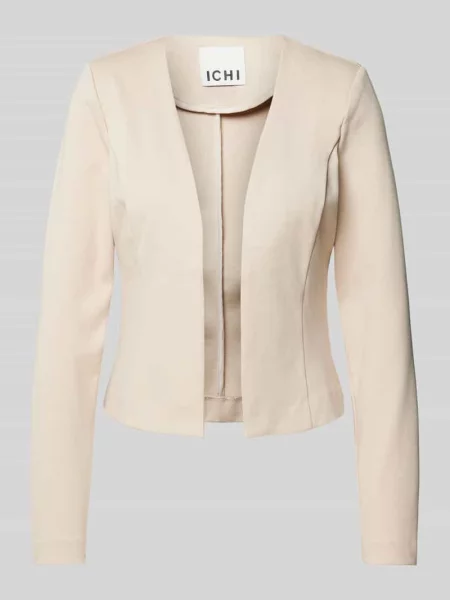 Żakiet o kroju regular fit z przodem bez zapięcia model ‘KATE’ Ichi beżowa