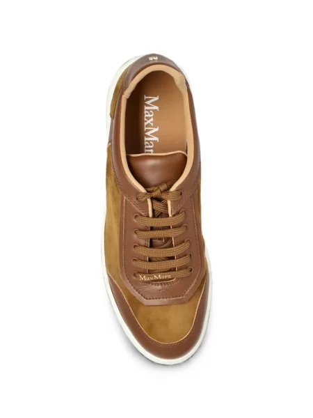 Sneakerși Max Mara din piele maro