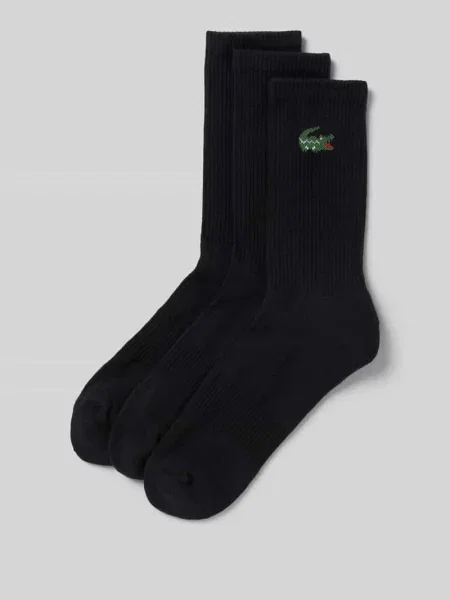 Skarpety z mieszanki bawełny w zestaw 3 szt. Lacoste czarne