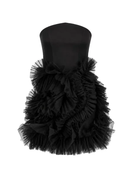 Rochie mini Monarh cu volane fără bretele negru
