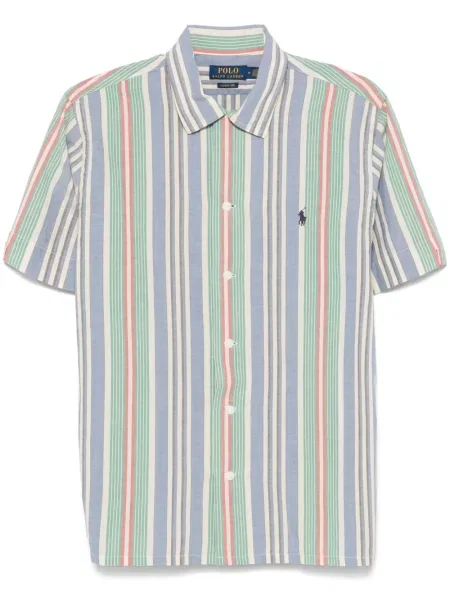Cămașă Polo Ralph Lauren cu dungi scurtă albastru