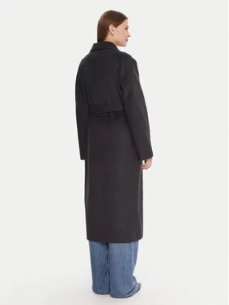 Vlněný kabát Tommy Hilfiger šedý