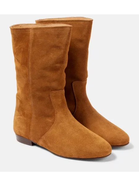 Cizme scurte Isabel Marant din piele de căprioară maro