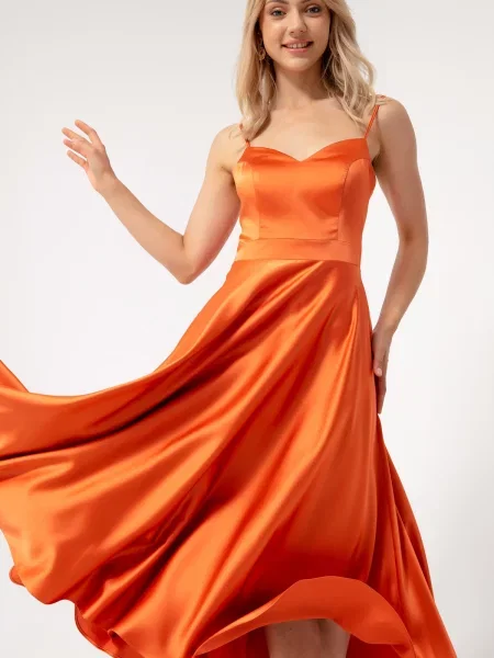 Rochie de seară Lafaba din satin portocaliu