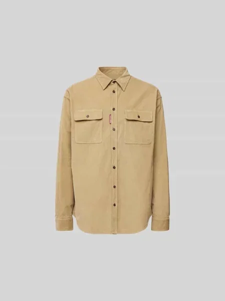 Koszule Mężczyzna Beżowy L Beżowa koszula sztruksowa Dsquared2 brązowa