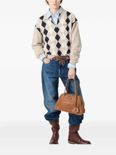 Tricou polo Miu Miu din cașmir