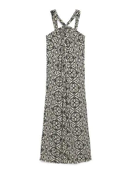 VERO MODA Rochie de vară VMMENNY fildeş / kitt / negru alb