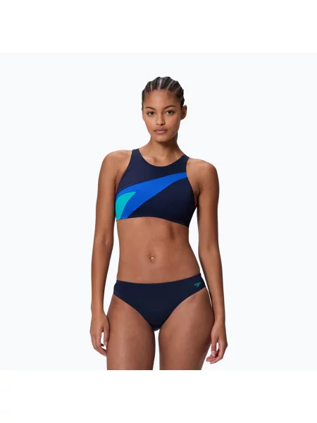 Дамски бански костюм от две части Speedo Hyperboom Butterfly Back peacoat/deep sapphire синьо