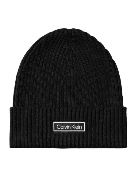 Calvin Klein Jeans Damska czapka z dzianiny z zawartością kaszmiru Kobiety niebieski jednolity ONE SIZE czarne