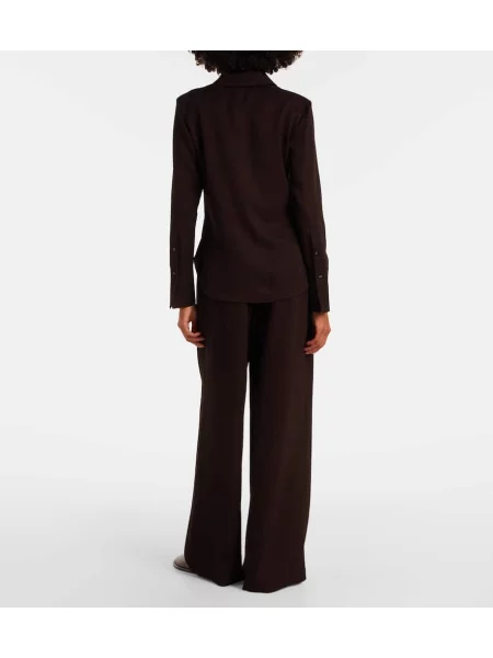 Cămașă Proenza Schouler din țesătură twill maro