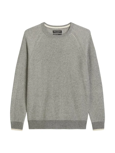 Marc O'Polo Pulover gri / lână alb