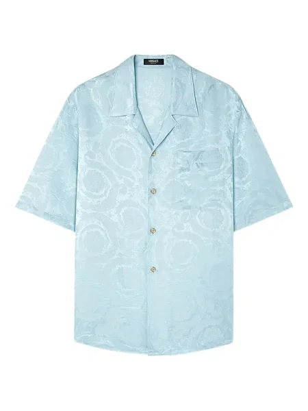 Cămașă Versace din jacard albastru