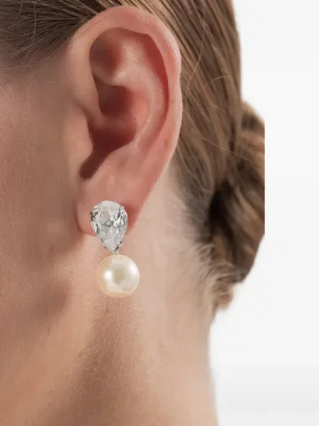 Cercei Jennifer Behr de cristal argintiu