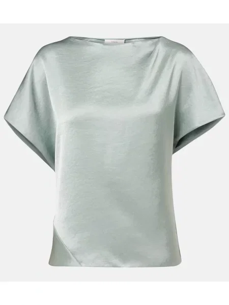 Top Vince din satin verde