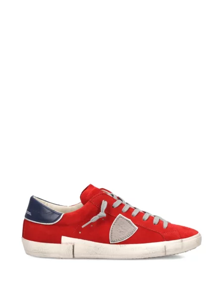 Sneakers Philippe Model Paris με κορδόνια με απλικέ με δαντέλα κόκκινο