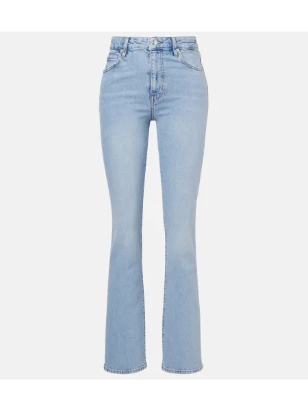 Proste jeansy Frame z wysoką talią niebieskie