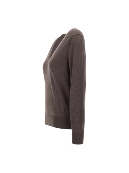 Sweter Loulou Studio z kaszmiru brązowy