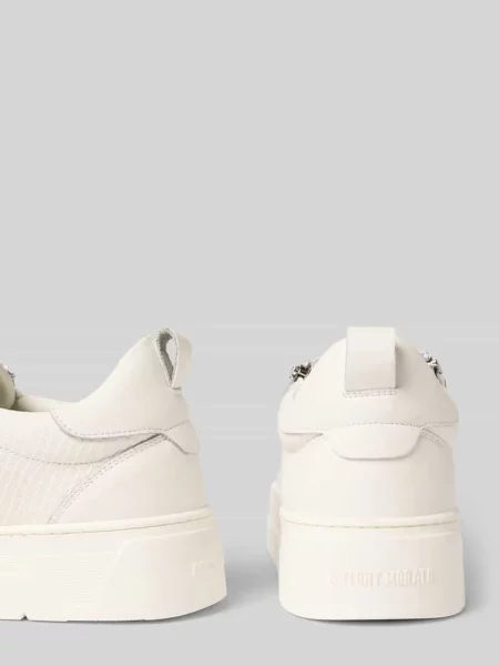 Sneakersy z naturalnej skóry z fakturowanym wzorem model Animal' Antony Morato białe