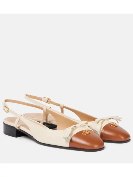 Pantofi cu toc Valentino Garavani din piele slingback alb
