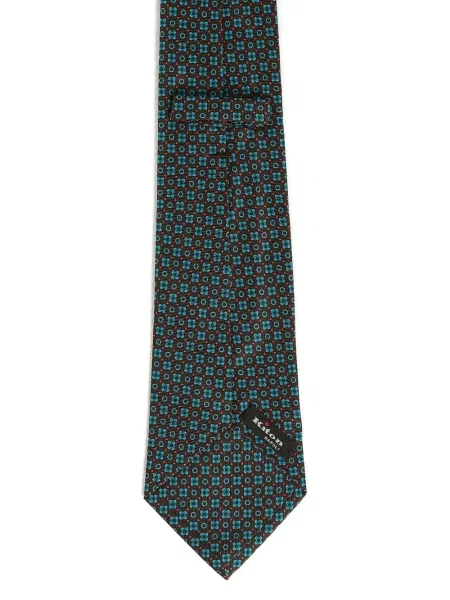 Μεταξωτή γραβάτα Kiton καφέ