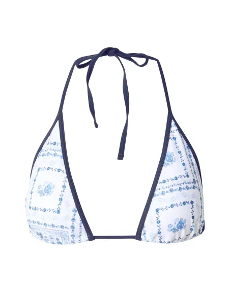 HOLLISTER Sutien costum de baie bleumarin / albastru deschis alb