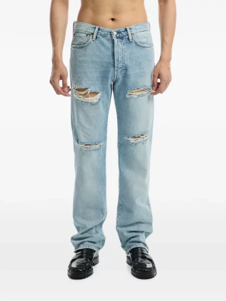 Blugi Acne Studios zdrențuiți albastru
