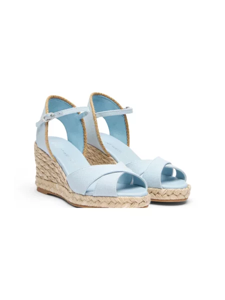 Espadryle Stuart Weitzman na koturnie niebieskie