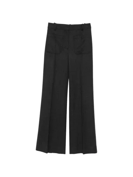 Pantaloni Victoria Beckham de flanelă gri