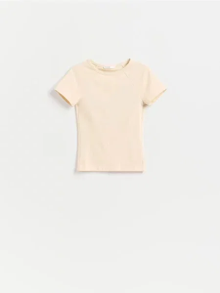 Reserved Tricou cu adaos de galben-deschis galben