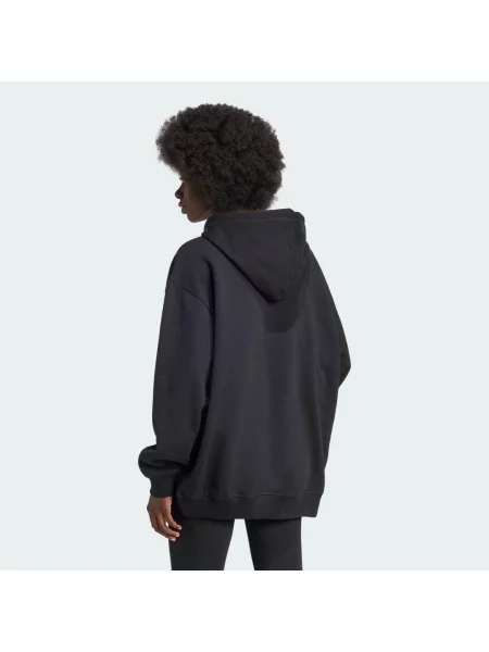 Bluza o kroju relaxed fit z kapturem wyhaftowanym logo i kieszenią kangurką Adidas Originals czarna