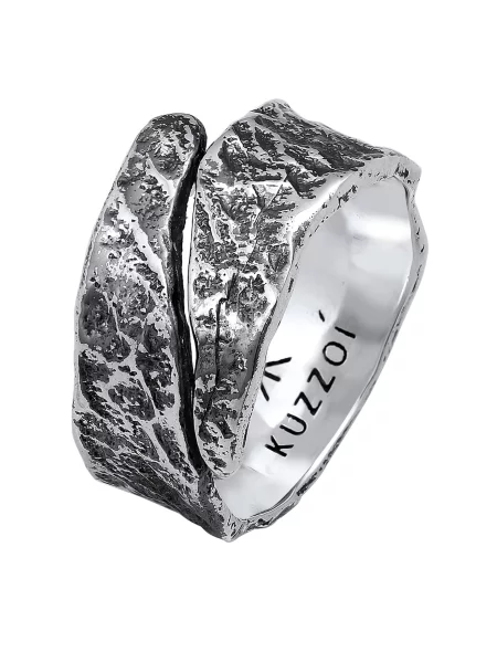 KUZZOI Prstan / srebrna črna