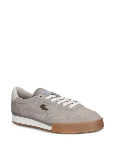 Sneakerși Lacoste din piele de căprioară gri