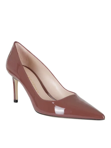 Czółenka Stuart Weitzman skórzana brązowa