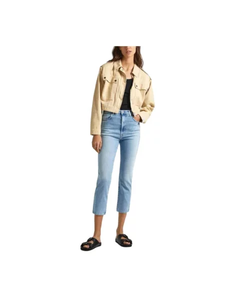 Jeansy Pepe Jeans z wysoką talią niebieskie